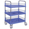 Carro auxiliar de acero inoxidable con 3 estantes de ABS y ruedas con freno, 73x48x90 cm – GIMA (Ref. 45791)