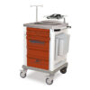 Carro de Emergencias de Acero Pintado con 5 Cajones de Plástico, Bandeja para Desfibrilador y Portasueros | 67x64x100-160 cm | Ref. GIMA GM45693
