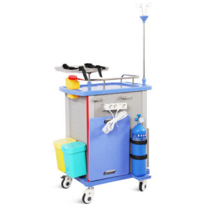 Carro de Emergencias NEO para Reanimación | 5 Cajones con Accesorios Incluidos, Ruedas de Ø 10 cm y Doble Sistema de Cierre | GIMA Ref. 45722