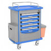 Carro de Medicación NEO de Doble Lado con 10 Cajones, Estructura de Acero y Aluminio y Superficie Antibacteriana | Ref. GIMA 45725 | 75x48x92 cm