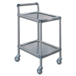 Carro de Medicación Plus con Bandejas Extraíbles – Estructura de Acero Inoxidable y Ruedas de Ø 80 mm | GIMA (Ref. 45800)