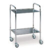 Carro LANCART de acero inoxidable con 2 baldas, 60x40x80 cm, ruedas Ø 80 mm y carga máx. 60 kg (Ref. 45810, GIMA)