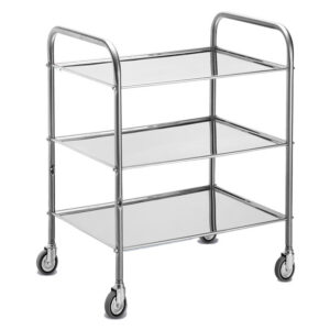 Carro Lancart Ter de acero inoxidable GIMA 60x40xh80 cm - 3 estantes con ruedas (Ref. 45812)