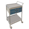 Carro médico Deluxe con 2 cajones – 65 x 45 x H 80 cm, aleación ligera anodizada y estantes de acero inoxidable · GIMA Ref. 27422 (SKU GM27422)
