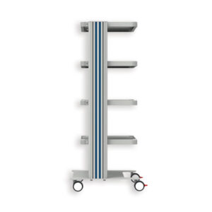 Carro Médico EASY CART GIMA con 2, 3 o 4 Bandejas 40x36 cm y Base – Estructura de Aluminio y Ruedas Gemelas Ø 65 mm (Ref. GM27880 / GM27881 / GM27882)