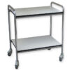Carro médico GIMA 3 sin barandas – Tamaño mediano (70 × 50 × H 78 cm) de aluminio con 2 estantes y ruedas de nylon | Ref. 27426