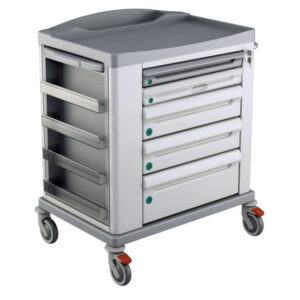Carro Médico GIMA KS BASIC – Talla Pequeña con Cajón, Tapa Superior y Porta Residuos (Ref. GM45680) · Carro para Equipos Médicos