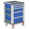 Carro médico multifuncional de aluminio COMPACT KART color azul con 5 cajones - GIMA (Ref. 45660)