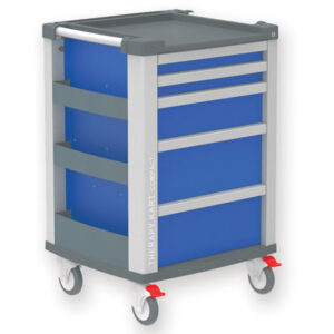 Carro médico multifuncional de aluminio COMPACT KART color azul con 5 cajones - GIMA (Ref. 45660)