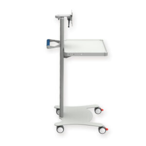 Carro médico multifuncional GIMA Super Easy con estante – Carro para equipos médicos con base y balda robusta, ruedas Ø 65 mm con freno (Refs. 27869-71)