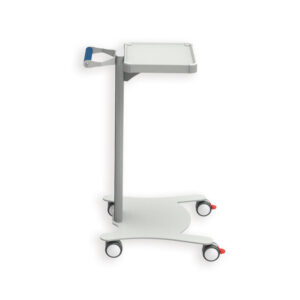 Carro médico multifuncional GIMA Super Easy con estante – Carro para equipos médicos con base y balda robusta, ruedas Ø 65 mm con freno (Refs. 27869-71)