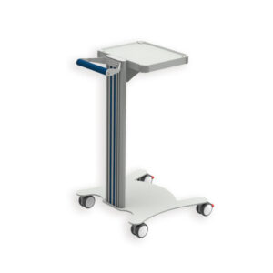 Carro médico multifuncional GIMA Super Easy con estante – Carro para equipos médicos con base y balda robusta, ruedas Ø 65 mm con freno (Refs. 27869-71)
