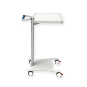 Carro médico multifuncional GIMA Super Easy con estante – Carro para equipos médicos con base y balda robusta, ruedas Ø 65 mm con freno (Refs. 27869-71)