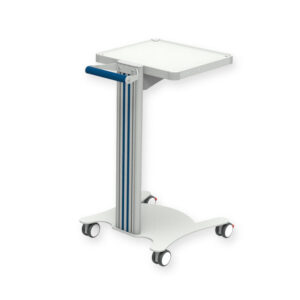 Carro médico multifuncional GIMA Super Easy con estante – Carro para equipos médicos con base y balda robusta, ruedas Ø 65 mm con freno (Refs. 27869-71)