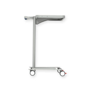 Carro médico multifuncional GIMA Super Easy con estante – Carro para equipos médicos con base y balda robusta, ruedas Ø 65 mm con freno (Refs. 27869-71)