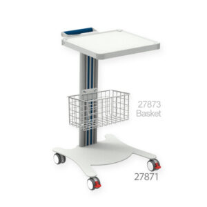 Carro médico multifuncional GIMA Super Easy con estante – Carro para equipos médicos con base y balda robusta, ruedas Ø 65 mm con freno (Refs. 27869-71)