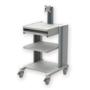 Carro Médico PRO CART de GIMA con 2 Bandejas, Soporte para Teclado y Soporte para Monitor (Ref. 27887)
