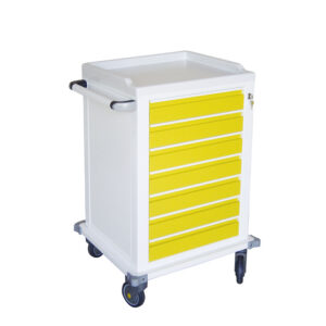 Carro Modular para Equipos Médicos con 7 Cajones Pequeños – GIMA (Ref. GM45600-F) | Acero Pintado, Ruedas Antiestáticas Ø 125 mm
