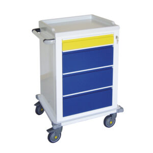 Carro Modular para Equipos Médicos con 7 Cajones Pequeños – GIMA (Ref. GM45600-F) | Acero Pintado, Ruedas Antiestáticas Ø 125 mm