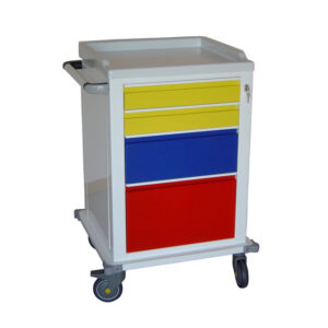 Carro Modular para Equipos Médicos con 7 Cajones Pequeños – GIMA (Ref. GM45600-F) | Acero Pintado, Ruedas Antiestáticas Ø 125 mm