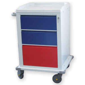 Carro Modular para Equipos Médicos con 7 Cajones Pequeños – GIMA (Ref. GM45600-F) | Acero Pintado, Ruedas Antiestáticas Ø 125 mm