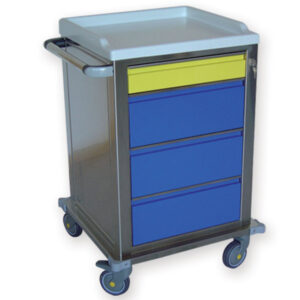 Carro Modular para Equipos Médicos con 7 Cajones Pequeños – GIMA (Ref. GM45600-F) | Acero Pintado, Ruedas Antiestáticas Ø 125 mm