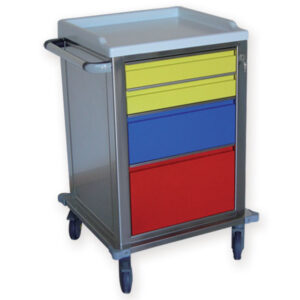 Carro Modular para Equipos Médicos con 7 Cajones Pequeños – GIMA (Ref. GM45600-F) | Acero Pintado, Ruedas Antiestáticas Ø 125 mm