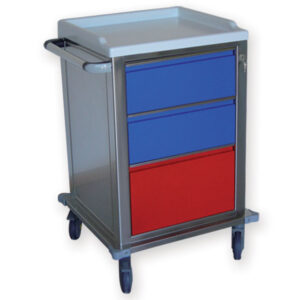 Carro Modular para Equipos Médicos con 7 Cajones Pequeños – GIMA (Ref. GM45600-F) | Acero Pintado, Ruedas Antiestáticas Ø 125 mm