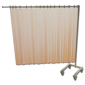Carro plegable para cortina de separación clínica (1 cortina, sin cortina) – Acero inoxidable AISI 304, 4 ruedas con 2 con freno y brazo abatible 90° | Ref. GIMA 45505 | SKU GM45505