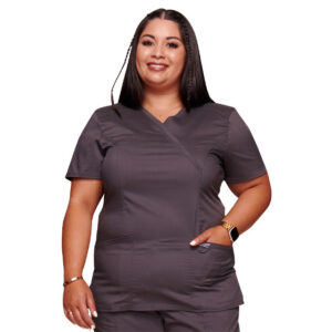 Casaca Sanitaria Cherokee Revolution Falso Cruzado Mujer – Mock Wrap Top, Uniforme de Enfermería