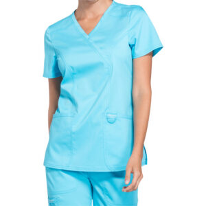 Casaca Sanitaria Cherokee Revolution Falso Cruzado Mujer – Mock Wrap Top, Uniforme de Enfermería
