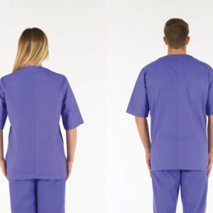 Casaca Sanitaria Unisex GIMA de Algodón 100% con Cuello en Pico – Tallas XS a XXL (Blanco, Verde, Azul Índigo) · Certificación OEKO-TEX® 100