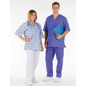 Casaca Sanitaria Unisex GIMA de Algodón 100% con Cuello en Pico – Tallas XS a XXL (Blanco, Verde, Azul Índigo) · Certificación OEKO-TEX® 100
