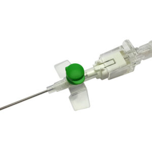 Catéter intravenoso periférico de seguridad Terumo Surshield™ Versatus-WP 18G (1,3 x 32 mm) con aletas y puerto de inyección, color verde – Estéril – Ref. SR+DS1832PD – Caja de 50 uds (SKU GM37573)