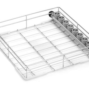 Cesta dental Tuttnauer GIMA con 8 soportes para instrumental (Ref. 35567) – 38,7 x 40,1 x 7,8 cm, accesorio opcional para lavado y desinfección