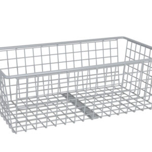Cesta portaobjetos para camilla de transporte de sala – Acero cromado pintado en gris, accesorio para camilla Ref. 44760 GIMA | 44763