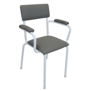 CHAIR - padded seat with armrests - grey