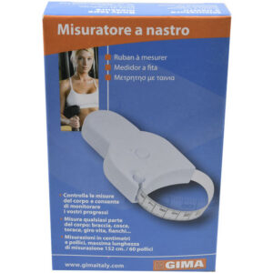 Cinta métrica corporal GIMA Body Tape Measure | Ref. 27343 (GM27343) – Vinilo 60 pulg/152 cm con retracción automática