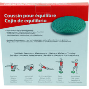 Cojín de equilibrio hinchable GIMA Ø 35 cm con doble superficie (lisa y con burbujas) para propiocepción y rehabilitación - Ref. 47090