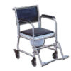 COMMODE WHEELCHAIR with castors - stainless steel