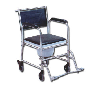 COMMODE WHEELCHAIR with castors - stainless steel