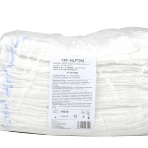 Compresa Laparotómica de Gasa No Estéril con Hilo Radiológico de Bario – Algodón 100 %, 4/8 Pliegues, 20 Hilos/cm² | GIMA (Ref. GM59390-F)