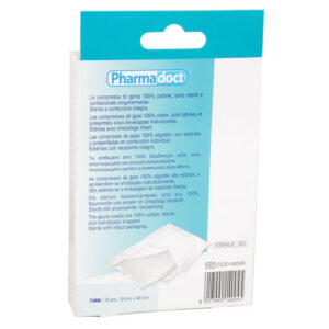 Compresas de Gasa de Algodón 18x40 cm Pharmadoct GIMA – Cartón de 12 Cajas de 6 uds. (Ref. 25330)