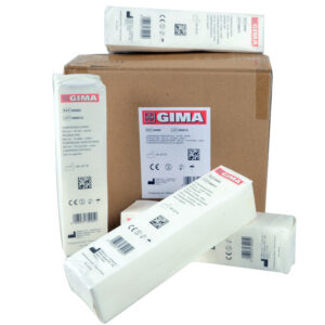 Compresas de gasa de algodón 5x5 cm, 16 capas, no estériles – Caja de 1.000 unidades (10 paquetes de 100) – GIMA (Ref. 35005)