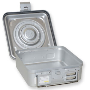 Contenedor de Esterilización Barrier System con Válvula y Fondo No Perforado – Gris (GIMA) | Ref. GM37150–GM37254