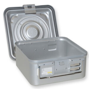 Contenedor de Esterilización Barrier System con Válvula y Fondo No Perforado – Gris (GIMA) | Ref. GM37150–GM37254