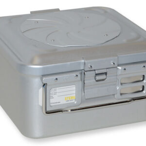 Contenedor de Esterilización Barrier System con Válvula y Fondo No Perforado – Gris (GIMA) | Ref. GM37150–GM37254