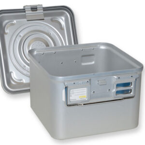 Contenedor de Esterilización Barrier System con Válvula y Fondo No Perforado – Gris (GIMA) | Ref. GM37150–GM37254