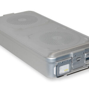 Contenedor de esterilización para instrumental con doble filtro y fondo no perforado – Modelo grande 580 x 280 mm, autoclavable GIMA (Ref. GM37100)