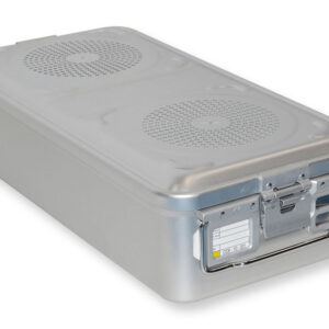 Contenedor de esterilización para instrumental con doble filtro y fondo no perforado – Modelo grande 580 x 280 mm, autoclavable GIMA (Ref. GM37100)